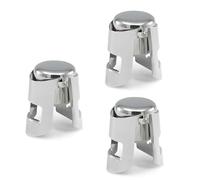LATRAT - Tapones para champán, cava, prosecco y vino espumoso, acero inoxidable, 3 unidades
