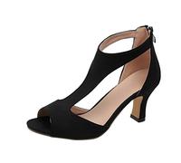 Latschen Damen Sommer - Sommerschuhe Damen Mit Absatz Schwarz Römersandalen Vintage Keilsandaletten Fashion Freizeitsandalen Minimalistische Abendschuhe Leichtgewichts Arbeitsschuhe Pumps Schuhe