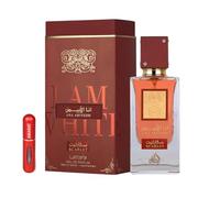 Lattafa Ana Abiyedh Scarlet EDP 60ML, Perfume Árabe para Mujer de Larga Duración, Incluye Atomizador Recargable, Fragancia Dulce Floral con Notas de Cereza, Vainilla y Rosa (Ana Abiyedh Scarlet)