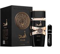 Lattafa Asad Original 100ml Perfume Árabe Para Hombre Incluye Atomizador 5ml Lacosvi Recargable, Perfume Oriental Intenso De Larga Duración