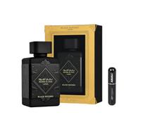 Lattafa Badee Al Oud Black Exposed EDP 100ml Perfume Árabe + Atomizador | Perfume Árabe Unisex de Larga Duración con Notas Dulces de Tófe, Incienso de Olíbano, Cacao, Vainilla y Ládano