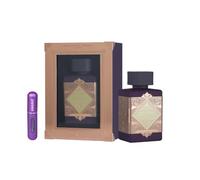 Lattafa Badee Al Oud Black Exposed EDP 100ml Perfume Árabe + Atomizador | Perfume Árabe Unisex de Larga Duración con Notas Dulces de Tófe, Incienso de Olíbano, Cacao, Vainilla y Ládano