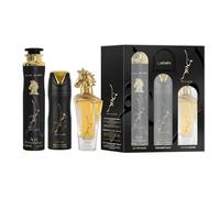 Lattafa - Caja de regalo Maahir - Eau de Parfum 100 ml - Desodorante 200 ml - Desodorante 300 ml