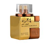 Lattafa Eau De Parfum Spray de oro puro de 24 quilates para unisex 3.4 onzas