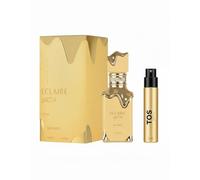 Lattafa Eclaire Banoffi 100ML Eau de Parfum, Perfume Árabe Unisex de Larga Duración, Fragancia Dulce y Cremosa con Plátano, Vainilla y Praliné + Atomizador Spray para viajes
