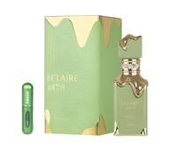 Lattafa Eclaire Pistache Eau de Parfum 100ml | Perfume Árabe Unisex de Larga Duración, Incluye Atomizador Recargable 5 ml, Fragancia Gourmand Cremoso con Pistacho y Vainilla (Eclaire Pistache)