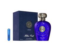 Lattafa Opulent Blue Oud Eau de Parfum 100ml, Perfume Árabe Unisex de Larga Duración, Incluye Atomizador Recargable, Fragancia Oriental con Notas de Azafrán, Caramelo y Marinas (Opulent Blue Oud)