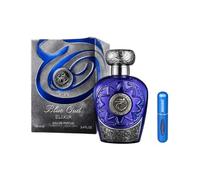 Lattafa Opulent Blue Oud Elixir EDP 100ml Perfume Árabe Hombre + Atomizador | Fragancia Masculina Amaderada Cítrica de Alta Duración con Notas de Limón, Canela, Madera de Guayaco, Ámbar y Sándalo