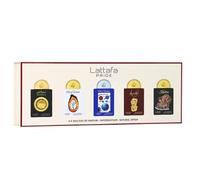 Lattafa Pride Giftset Collection No.3, Set de 5 Mini Perfumes Unisex 5x20ml | Set de Regalo de Larga Duración, 5 Miniaturas de 20ml, Incluye Ansaam Gold, Nebras, Art of Universe, Kashan y Art of Wood
