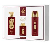 Lattafa Pride Gold SET DE REGALO ( Eau de parfum 100 Ml Eau de parfum 30 Ml Desodorante en spray 200 Ml Atomizador de viaje