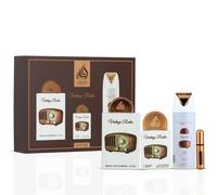 Lattafa Pride Vintage Radio EDP 100 ml + EDP 20 ml + spray corporal 200 ml UNISEX Set de Regalo Carismática y con Notas de Lavanda y