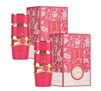 Lattafa Yara Candy Eau de Parfum para Mujer 100 ml - Perfume Árabe Dulce Gourmand con Fresa, Grosella Negra y Vainilla - Pack Laborawi (x2)