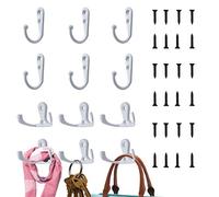 LATTCURE Ganchos vintage para ropa, 12 unidades, para colgar en la pared, de metal, para abrigo, toalla, para atornillar (blanco)