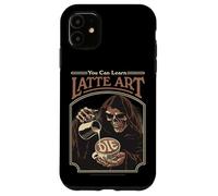 Latte Art Coffee Grim Reaper Retro Vintage Funny Adult Humor Carcasa para iPhone 11