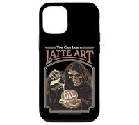Latte Art Coffee Grim Reaper Retro Vintage Funny Adult Humor Carcasa para iPhone 12/12 Pro