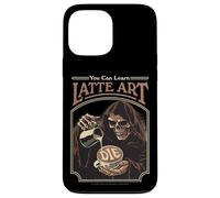 Latte Art Coffee Grim Reaper Retro Vintage Funny Adult Humor Carcasa para iPhone 13 Pro Max