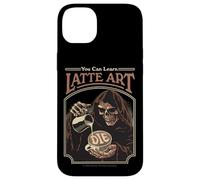 Latte Art Coffee Grim Reaper Retro Vintage Funny Adult Humor Carcasa para iPhone 14 Plus
