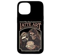 Latte Art Coffee Grim Reaper Retro Vintage Funny Adult Humor Carcasa para iPhone 15