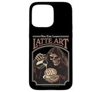 Latte Art Coffee Grim Reaper Retro Vintage Funny Adult Humor Carcasa para iPhone 15 Pro Max