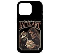 Latte Art Coffee Grim Reaper Retro Vintage Funny Adult Humor Carcasa para iPhone 16 Pro
