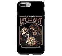 Latte Art Coffee Grim Reaper Retro Vintage Funny Adult Humor Carcasa para iPhone 7 Plus/8 Plus