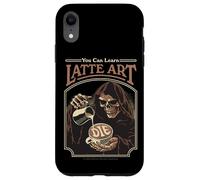 Latte Art Coffee Grim Reaper Retro Vintage Funny Adult Humor Carcasa para iPhone XR
