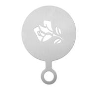 Latte Art Stencils - Coffee Decorating Molds for Use | 430 Stainless Steel with Silver Finish, 4.72 Inch Size, Snowflake Rose Heart Pattern, Coffee Decorations