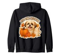 Latte con Especias de Calabaza para Perros Shih Tzu, otoño y otoño, Tis The Season Sudadera con Capucha
