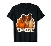 Latte Papillon Dog Otoño-Otoño Pumpkin Spice Latte de Tis The Season Camiseta