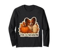 Latte Papillon Dog Otoño-Otoño Pumpkin Spice Latte de Tis The Season Manga Larga