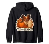 Latte Papillon Dog Otoño-Otoño Pumpkin Spice Latte de Tis The Season Sudadera con Capucha