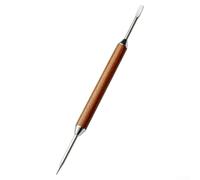 Latte Pull Flower Needle, pluma de acero inoxidable de 150 mm para decoración de café, punta ranurada para diseños intrincados, mango de madera para uso doméstico barista