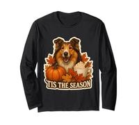 Latte Tis The Season Collie Dog Otoño-Otoño con Pumpkin Spice Latte Manga Larga