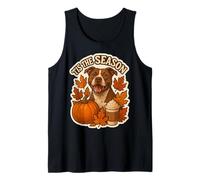 Latte Tis The Season Pit Bull Dog para otoño y Calabaza con Especias Camiseta sin Mangas