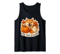 Latte Tis The Season Shiba Inu Dog para otoño y Calabaza con Especias Camiseta sin Mangas