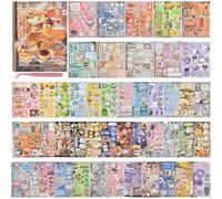 LATUMCO Libro de calcomanías japonés retro Dreamy Cloud - más de 800 calcomanías nostálgicas, 45 hojas con acabados estrellados, mate y brillantes para diario, álbumes de recortes y manualidades (4.4