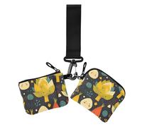 Latus Fruits Vegetales Cartoon Green - Carteras dobles para mujer, portatarjetas de visita portátil pequeño con bolsillo para monedas con cremallera, 2 paquetes, Latus frutas verduras dibujos animados