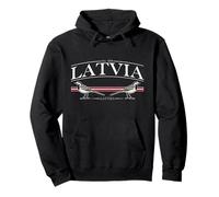 Latvia White Wagtail Vintage Latvian Souvenir Sudadera con Capucha