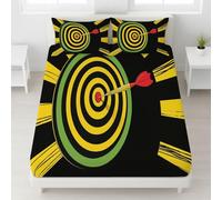 Latwerio Sábana Bajera 160x200 cm Dardos 3D Impresión Sabanas, Tablero de Dardos de Microfibra Suave y Cómoda Funda de Colchón Sábana con Elástico y Bolsillo Profundo 30 cm, Sabanas Cama 160, T1357