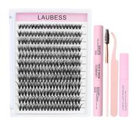 LAUBESS - Kit de extensión de pestañas en racimo, kit de extensiones de pestañas, racimos de pestañas, unión y sello, pinzas impermeables, cepillo removedor de pegamento (kit 40D-D-Mix9-16)