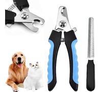 LauCentral Cortauñas Perro y Gato Premium - Cortauñas de Acero Inoxidable Protector de Seguridad y Bloqueo, Ideal para el Cuidado de Las Uñas de Tus Mascotas (Incluye Lima de uñas)