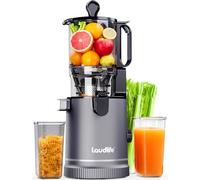 LAUDLIFE - Exprimidor de prensa en frío, extractor de jugo de 5.9 pulgadas de ancho, tolva grande de 88 onzas, fácil de limpiar y alto rendimiento de jugo, sin BPA, exprimidor de masticaje lento para