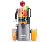 LAUDLIFE ZeroPrep - Máquina exprimidora de prensa en frío, extractor de jugo de canal de alimentación de 5.9 pulgadas de ancho, tolva grande de 88 onzas, fácil de limpiar y alto rendimiento de jugo