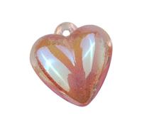LAUDLY Dije acrílico con forma de corazón, cuentas sueltas de moda, suministros de joyería para collares, aretes
