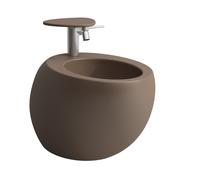 LAUFEN Alessi un bidé suspendido, 1 agujero para grifo, 390x585mm, rebosadero oculto, H8309711883041, Color: Café mate