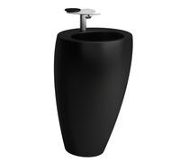 LAUFEN Alessi un lavabo, con columna integrada, sin agujero para grifo, sin rebosadero, 520x530, H8119717161091, Color: Negro Mate
