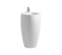 LAUFEN Alessi un lavabo con columna integrada, sin agujero para grifo, sin rebosadero, 530x530, H8119724001091, Color: Blanco con LCC