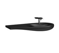 LAUFEN Alessi un lavabo, encastrado, 1 agujero para grifo, con rebosadero, repisa izquierda, 1200x500, H8149747161041, Color: Negro Mate