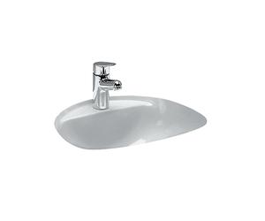 LAUFEN Bijou lavabo encastrado, desde abajo, con repisa para grifo, 1 agujero para grifo, con rebosadero, 450x405mm, H8112200000001