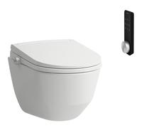 Inodoro bidé LAUFEN Cleanet Pro, sin reborde de descarga, descarga profunda, asiento y tapa con cierre suave, mando a distancia, asiento calefactable, 370 x 530 x 425 mm, H600890000S002